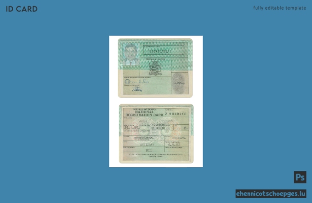 Beispielansicht der nationalen Registrierungskarte von Sambia